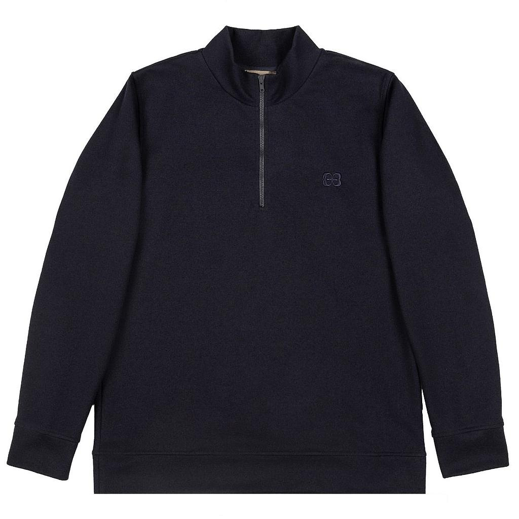 Pull col montant zippé bleu