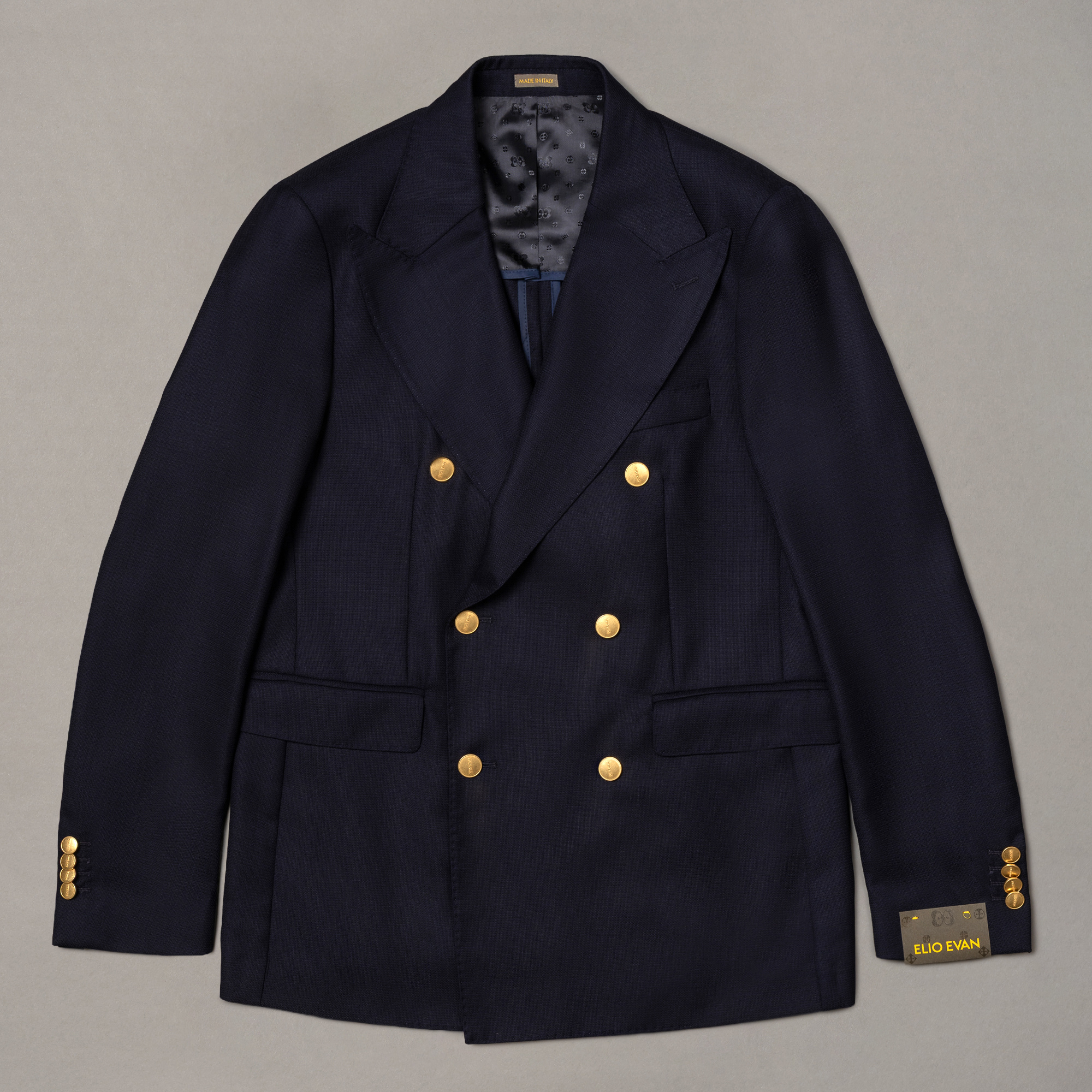 Blauwe Dubbelrijige Blazer