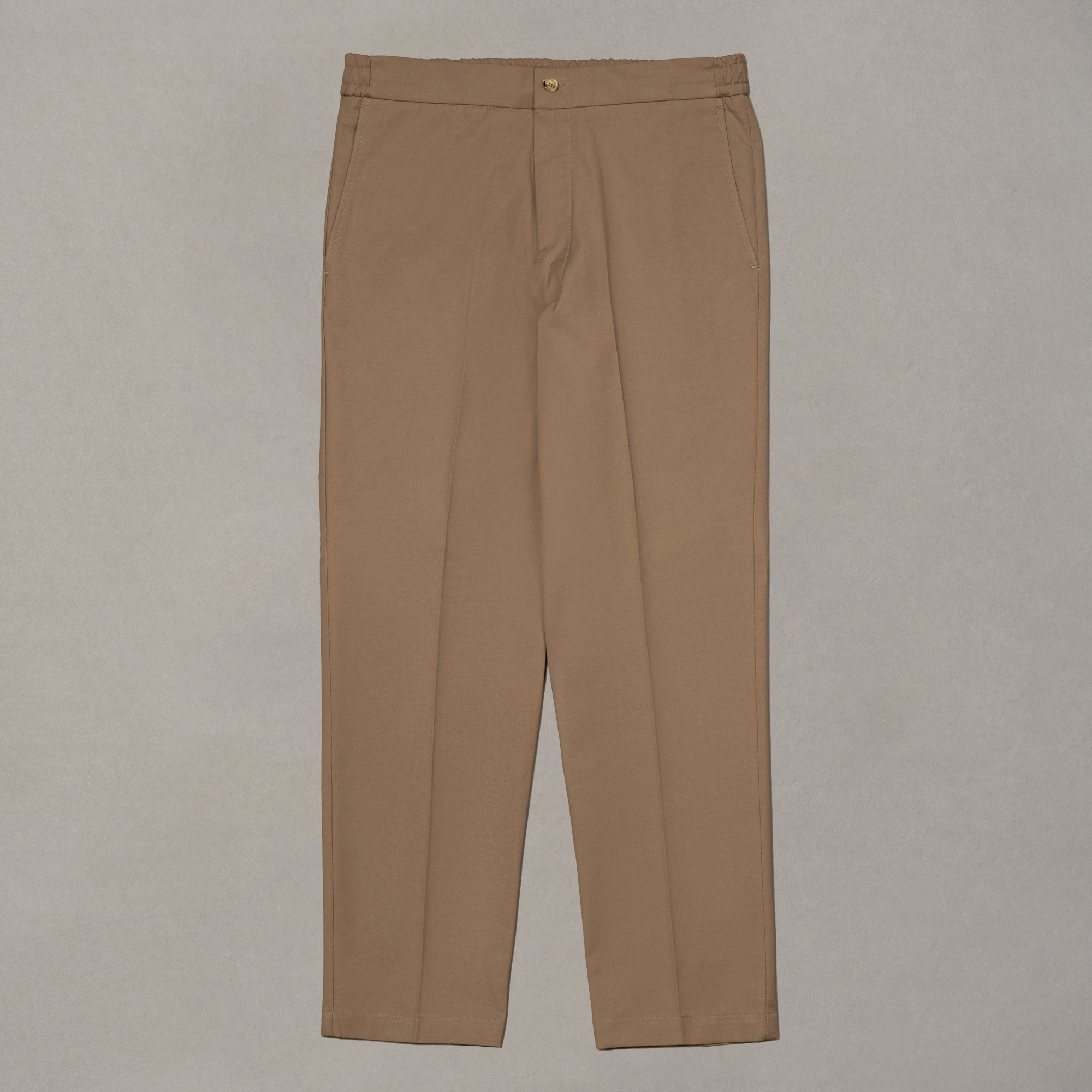 Beige katoenen broek met comforttaille