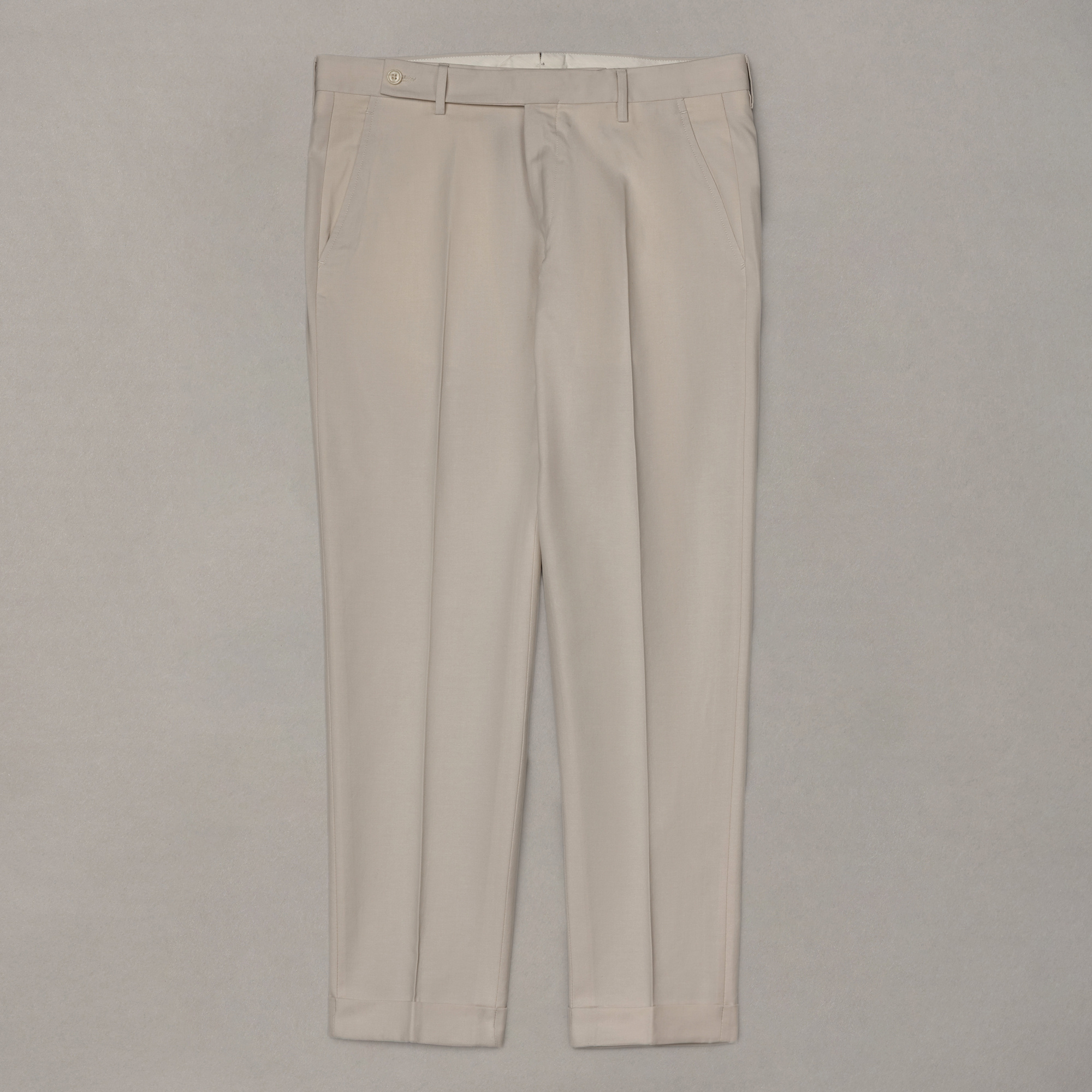 Pantalone Écru con Risvolto