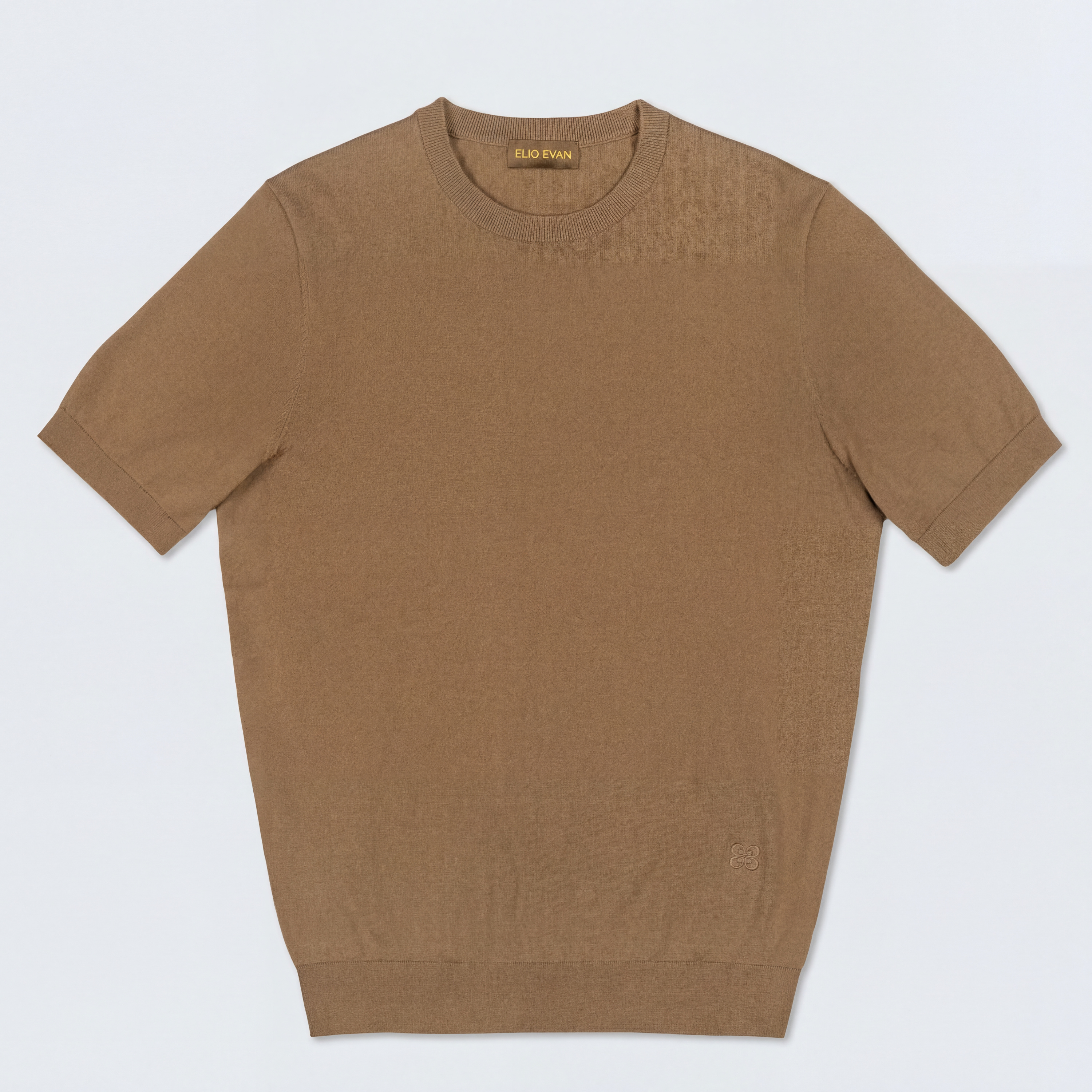 Pull col rond beige