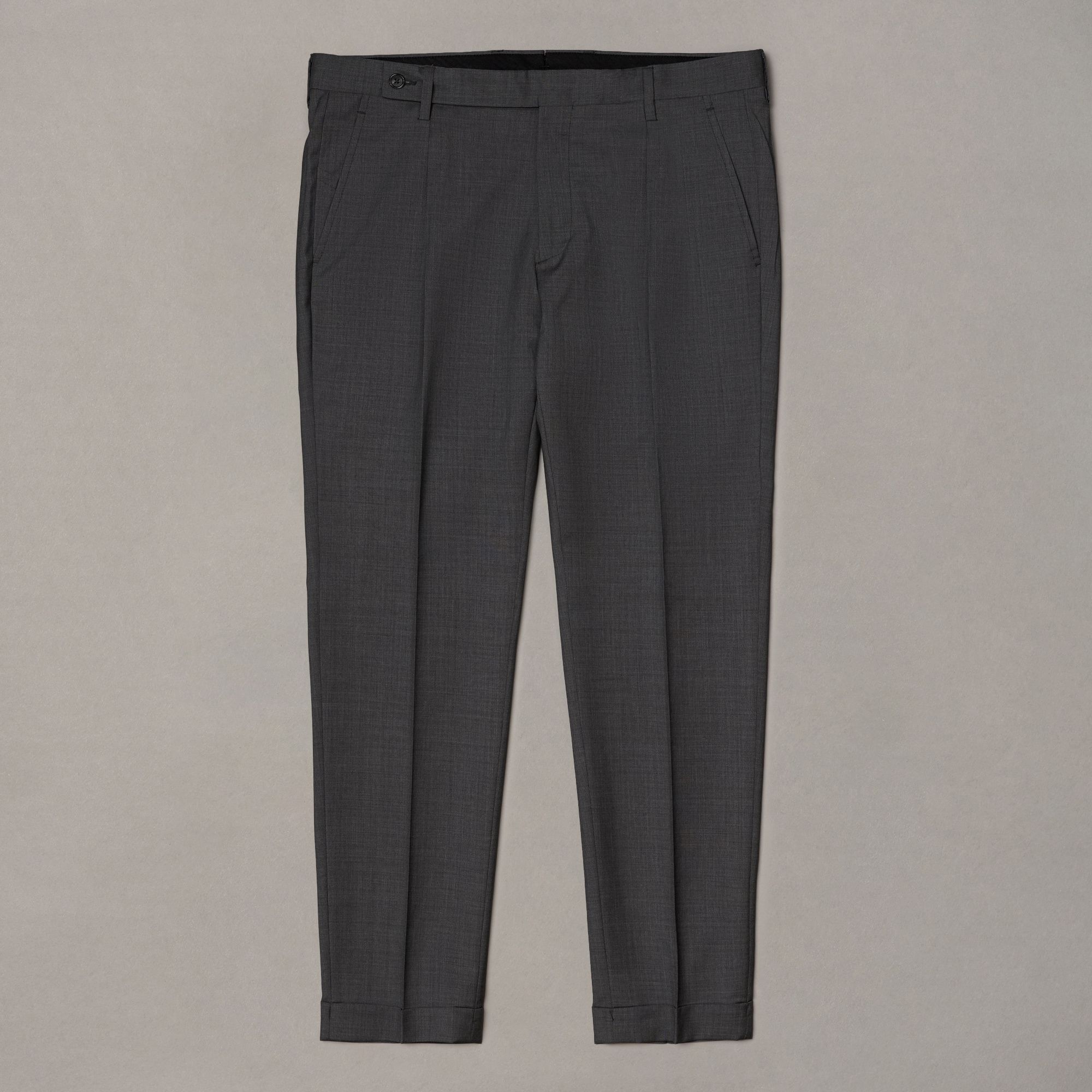 Pleated Grey Wool Trousers