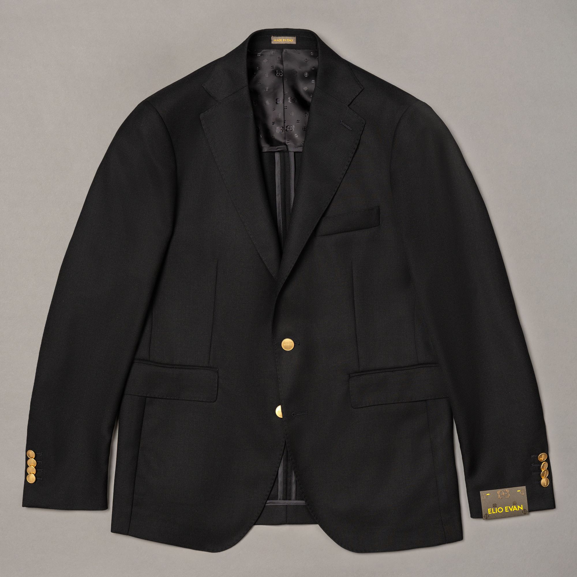 Blazer nero con bottoni oro