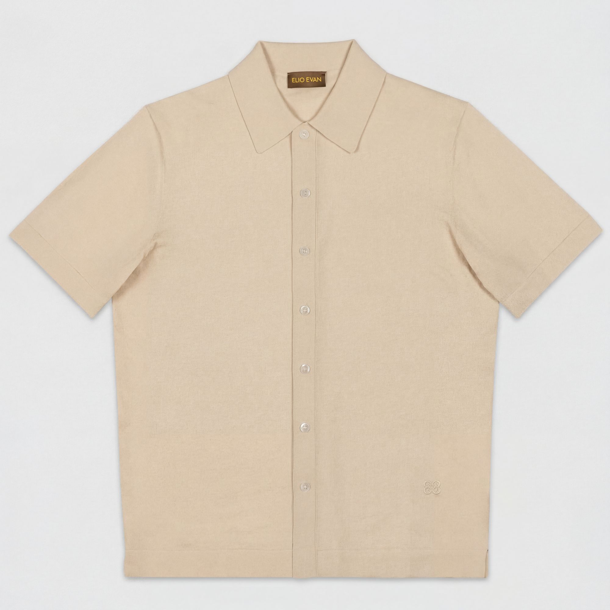 White Shirt-Collar Knit Polo
