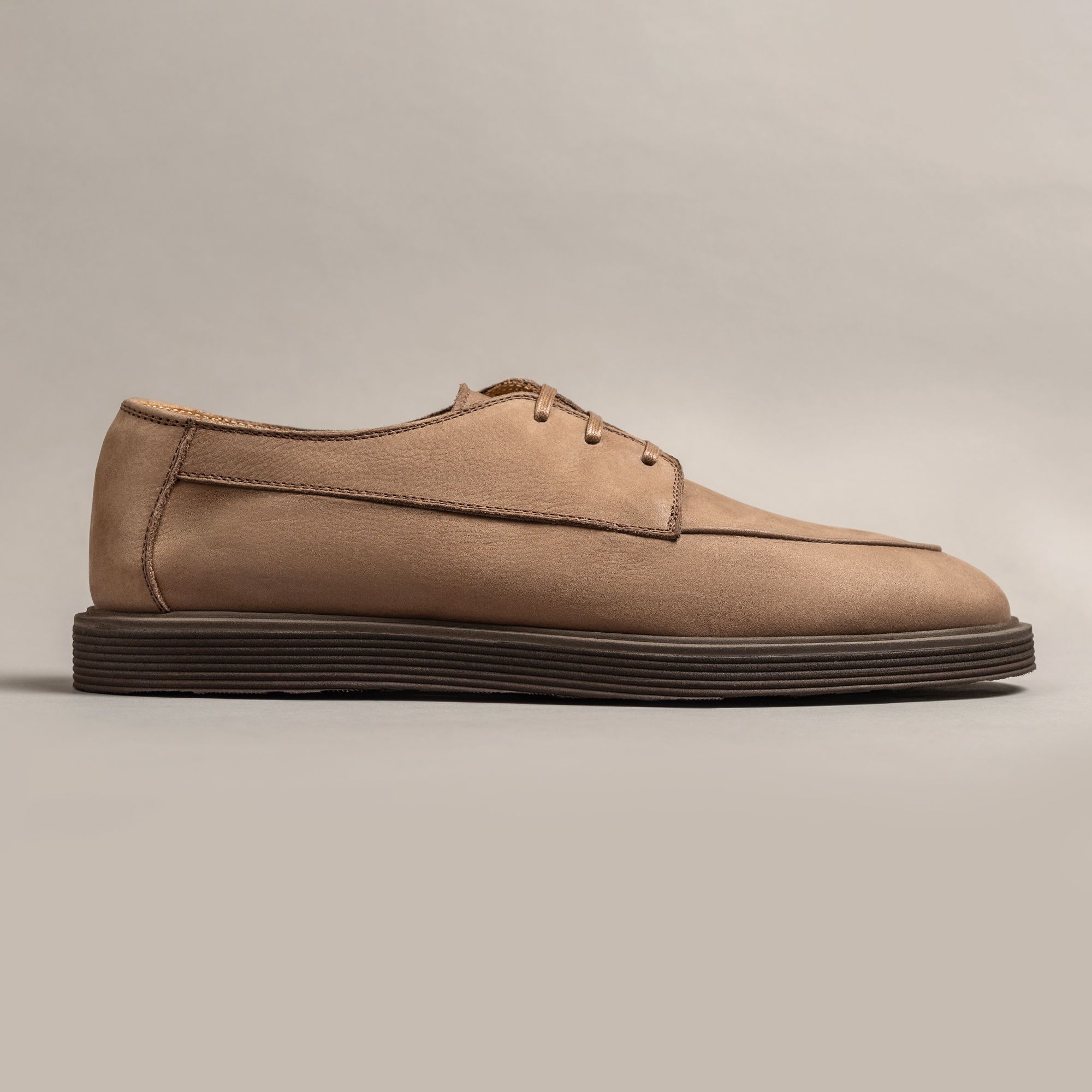 Brown Rubber-Sole Derby