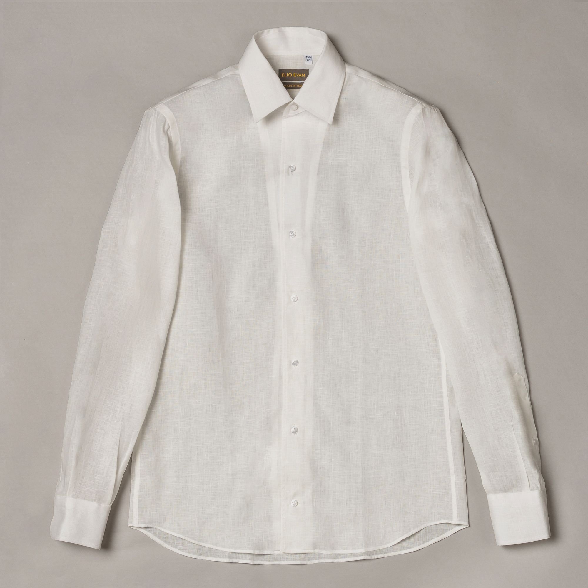 Camicia bianca in lino fiammato
