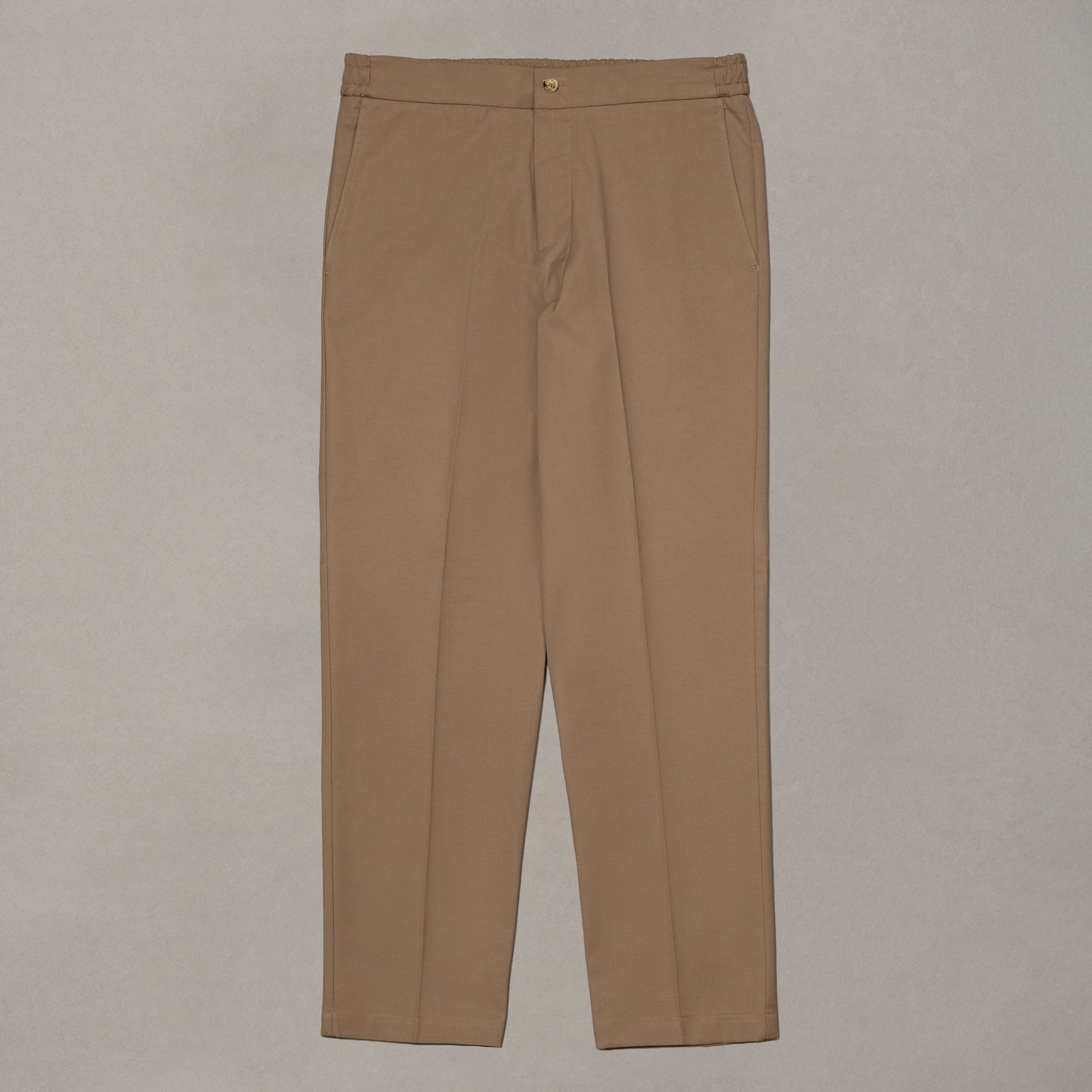Beige katoenen broek met comforttaille