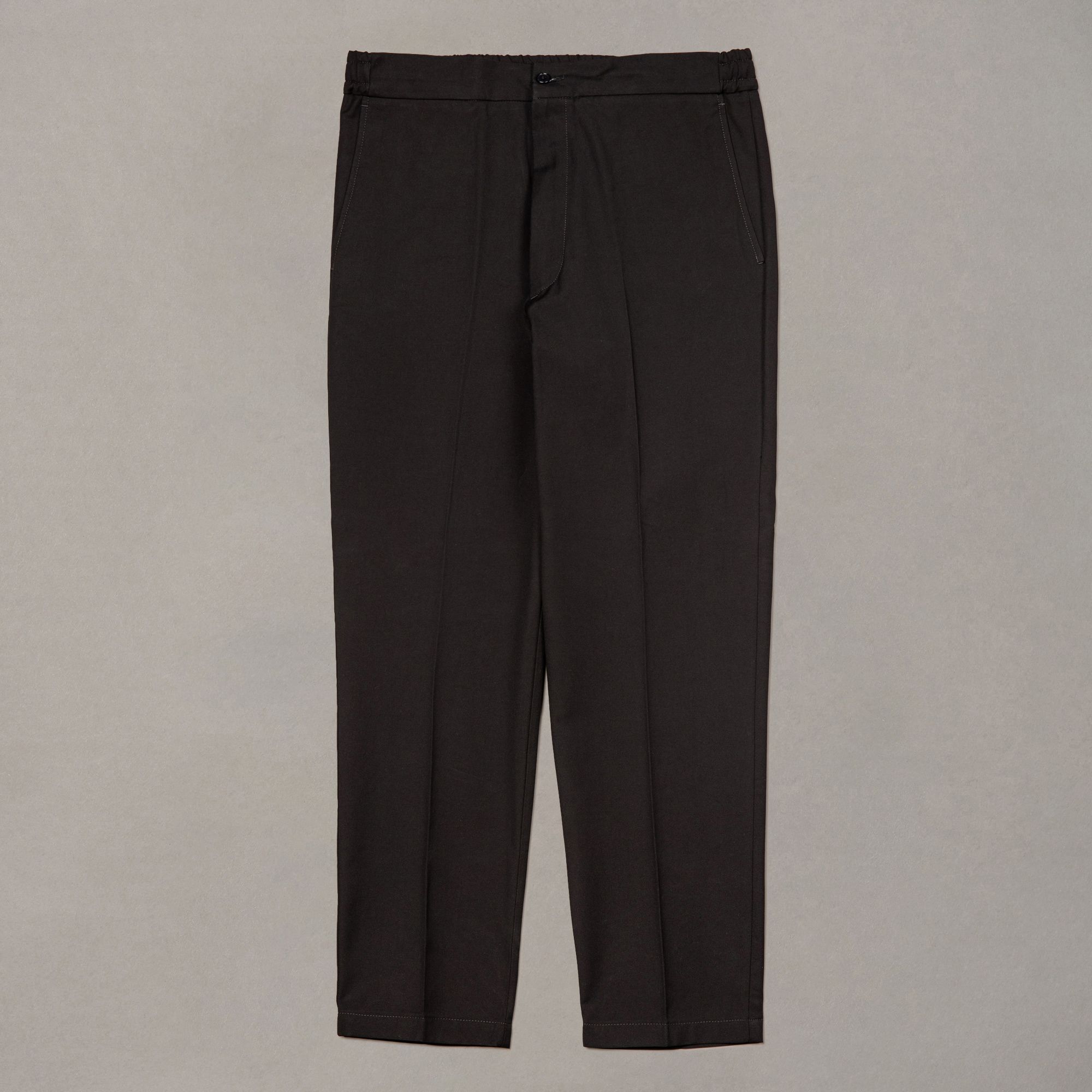Pleated Black Cotton Trousers