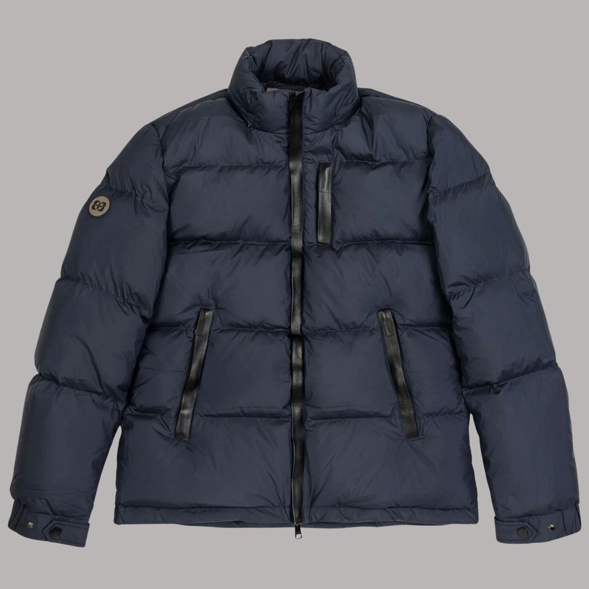 Blue Down Jacket — Long Sleeves