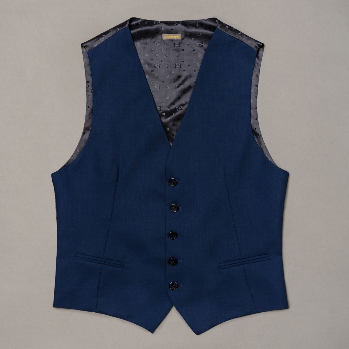 Gilet bleu en laine et soie