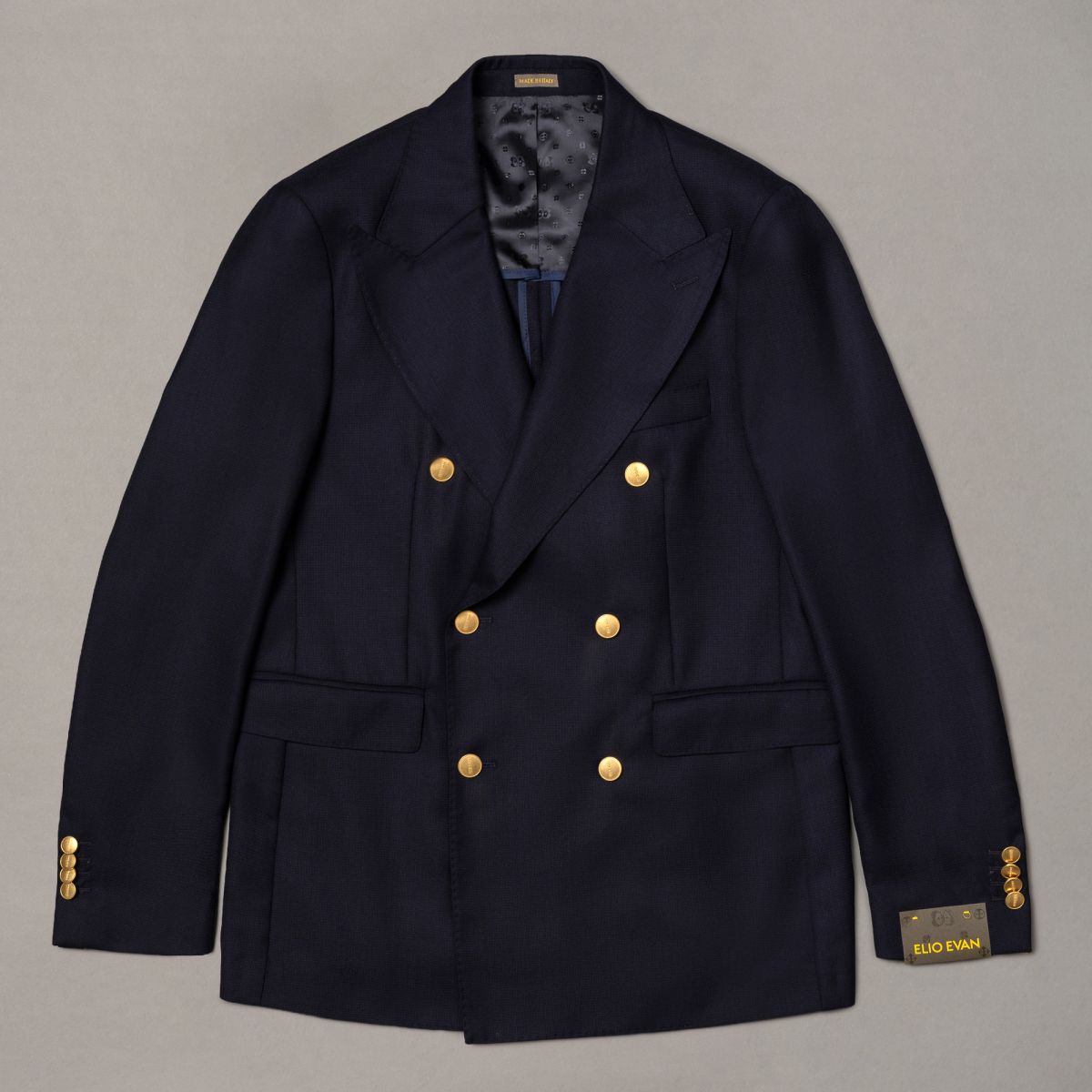 Blue Wool Double-Breasted Blazer
