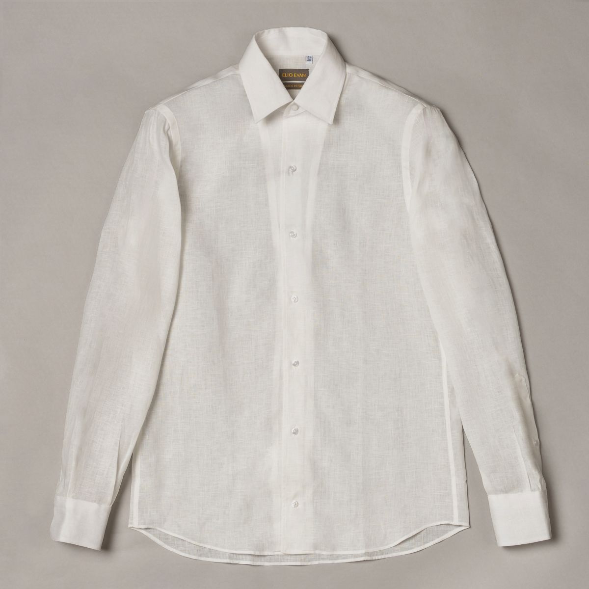 Camicia bianca in lino fiammato