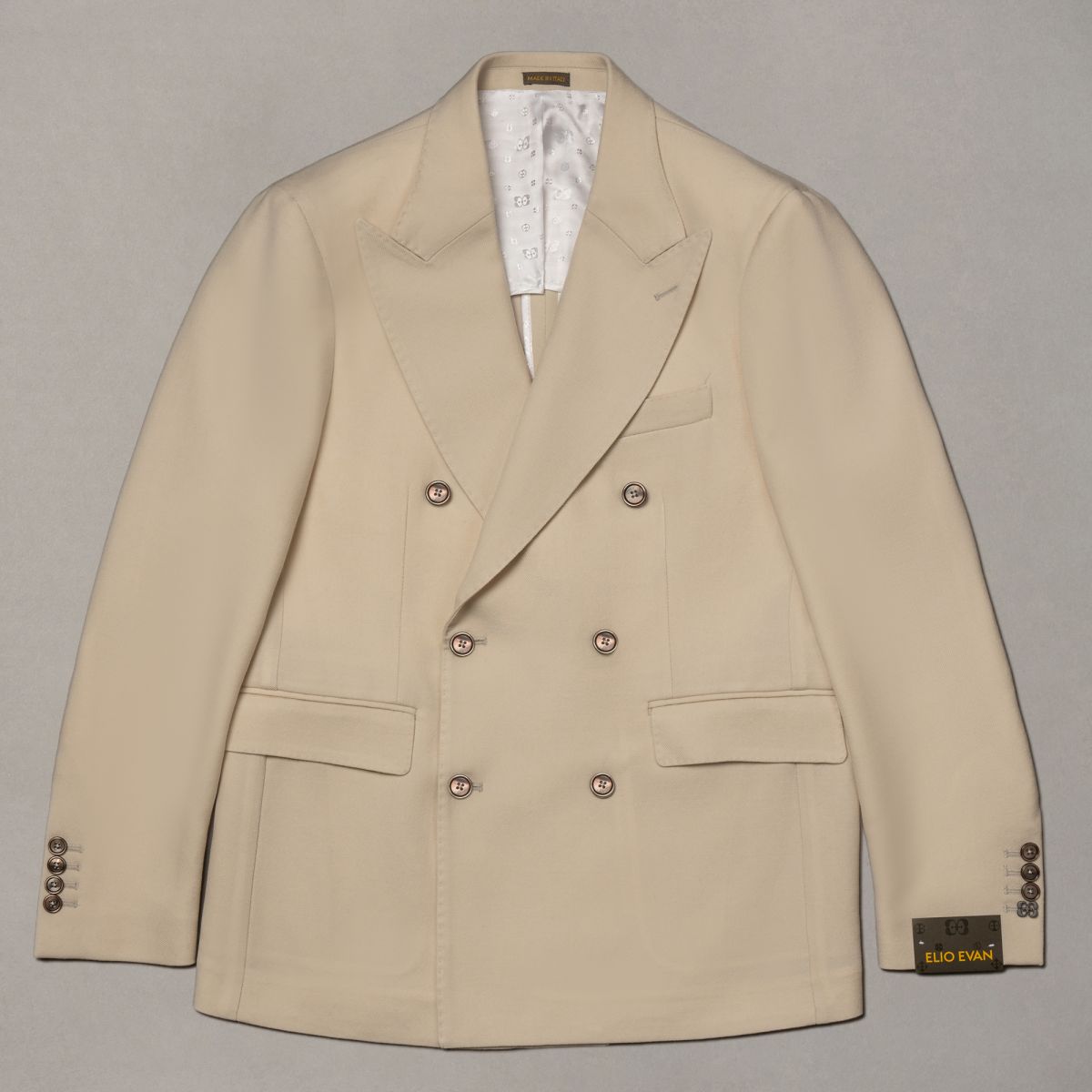 White Wool Jacket — Double-Breasted