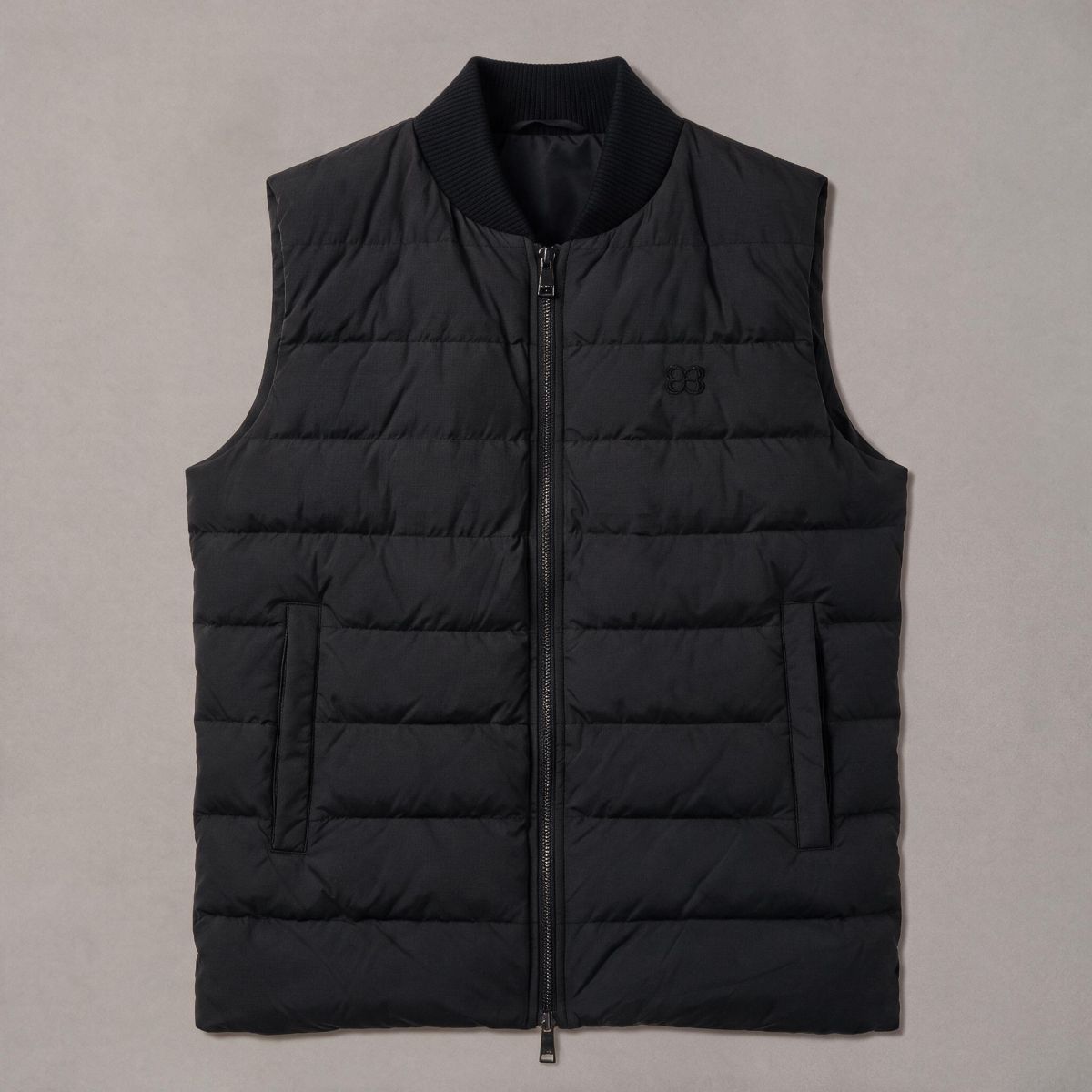 Padded Charcoal Zip Waistcoat