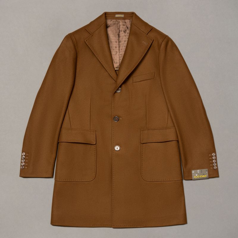Brown Wool Overcoat — Natural Shoulder