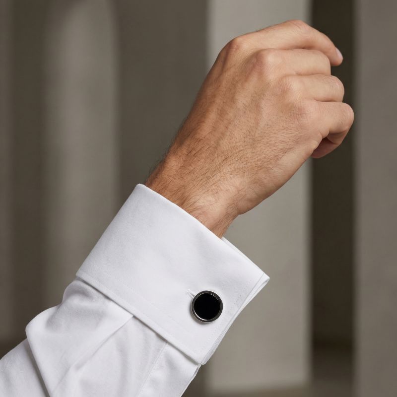 Black Onyx Steel Cufflinks
