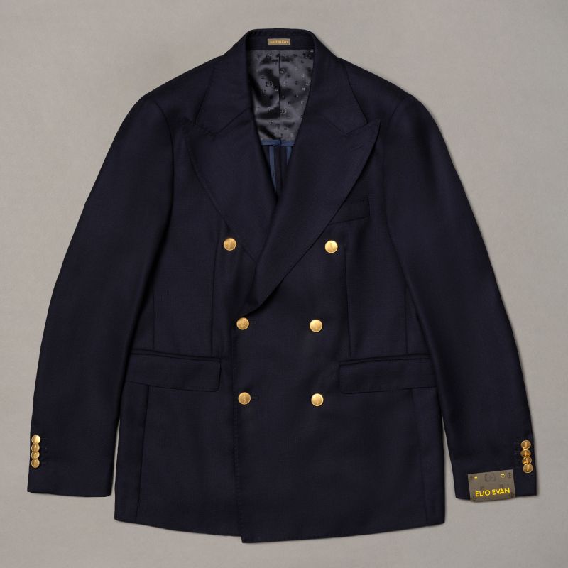 Double-Breasted Blue Blazer