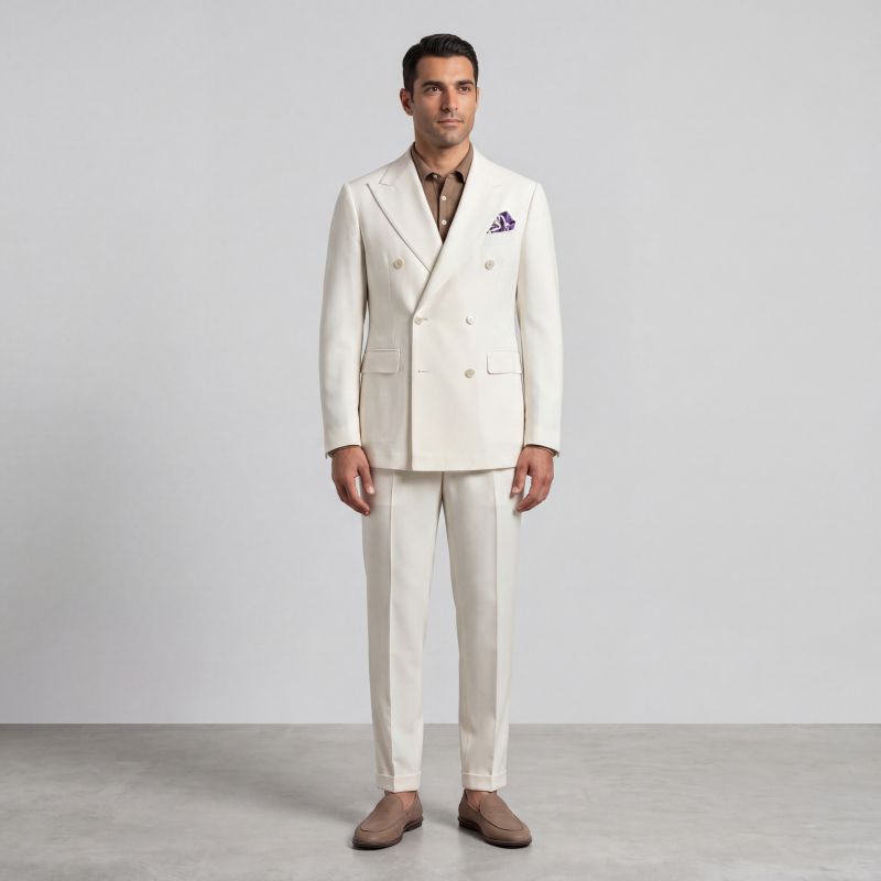 White Double-Breasted Blazer