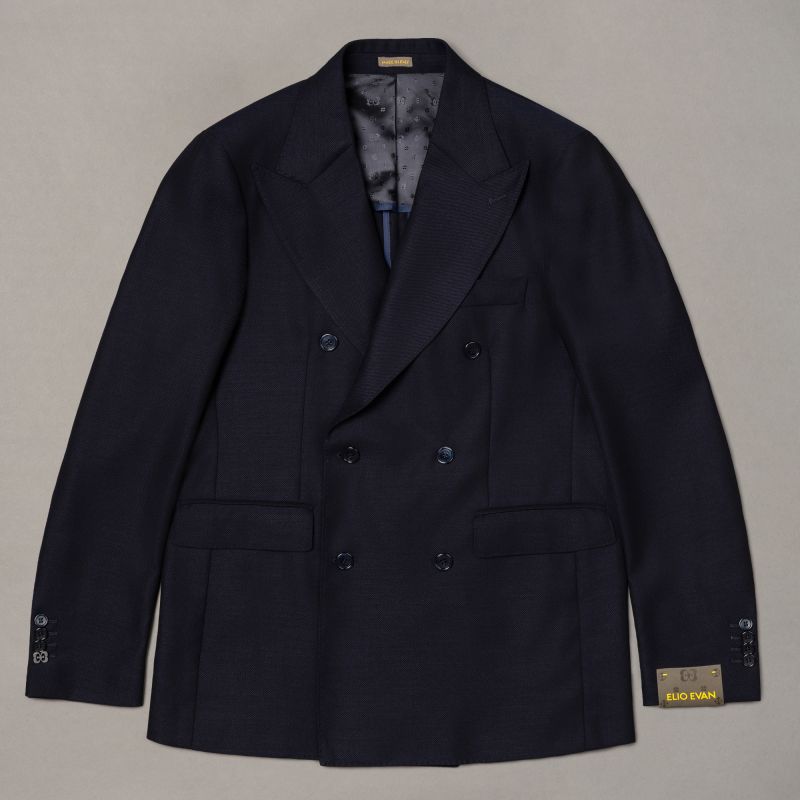 Double-Breasted Blue Wool Jacket