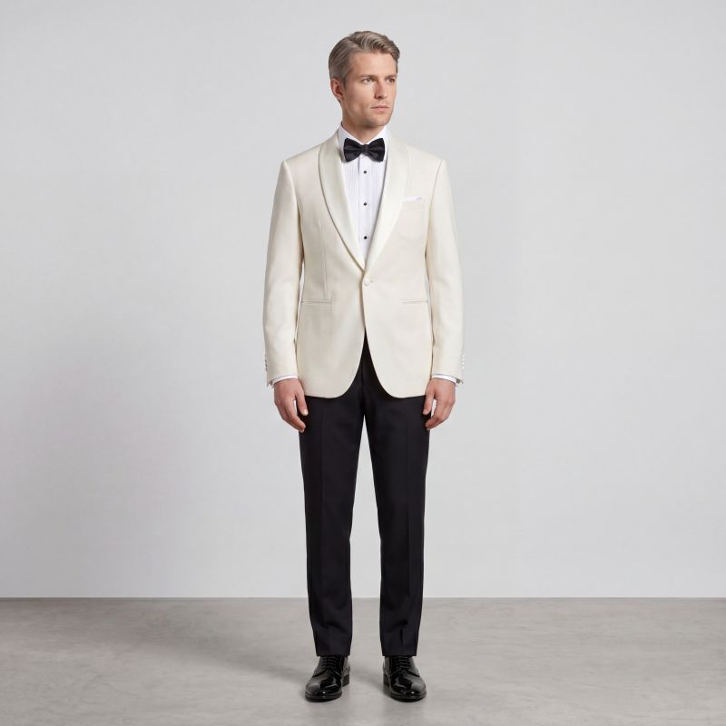 White Tuxedo — Satin Trim