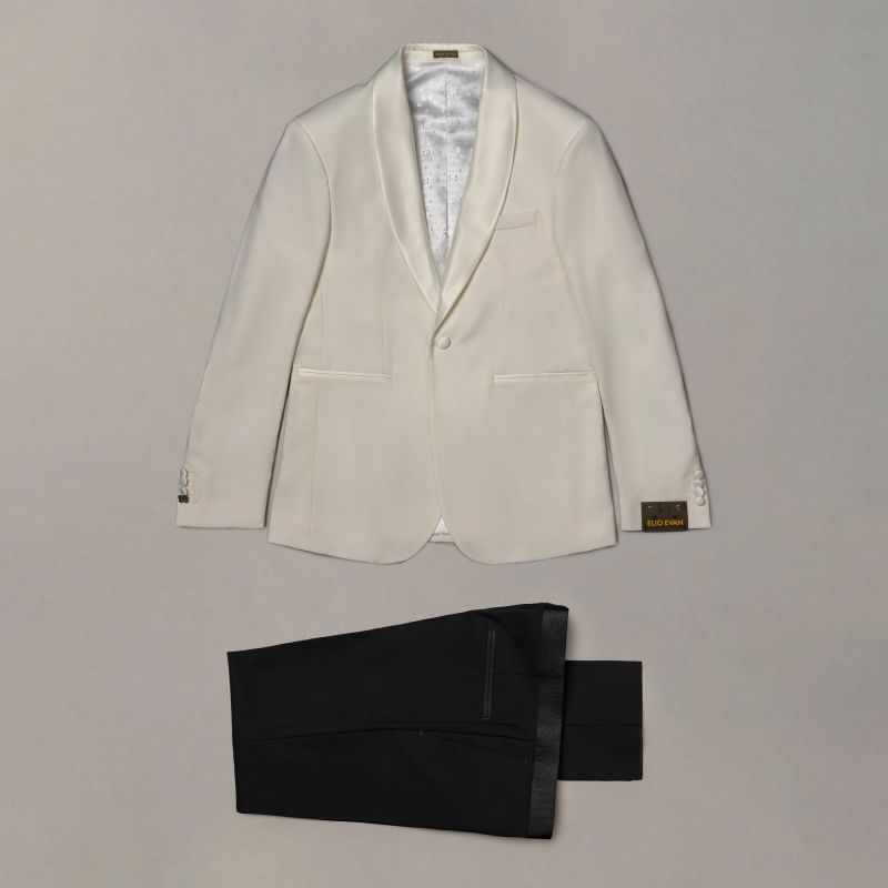 White Tuxedo — Satin Trim