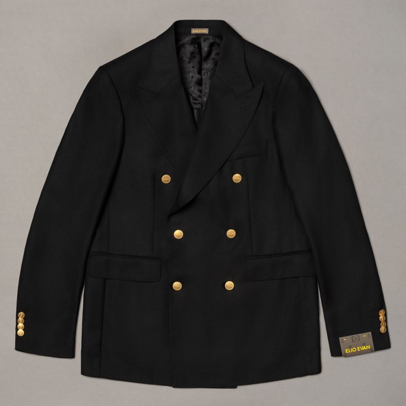 Double-Breasted Black Blazer