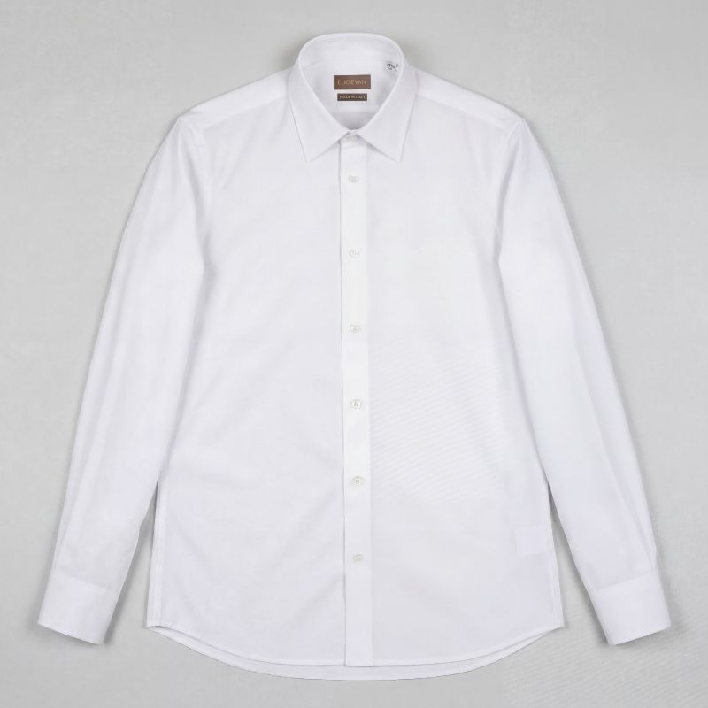 White Hidden-Placket Shirt