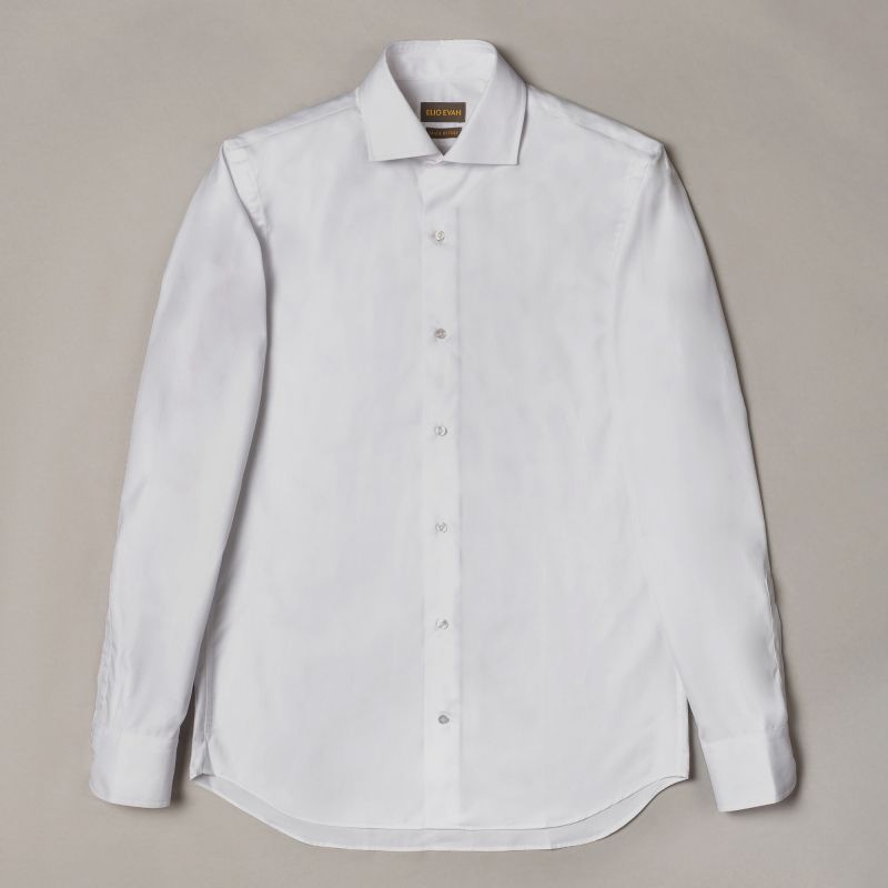 White Semi-Spread Collar Shirt
