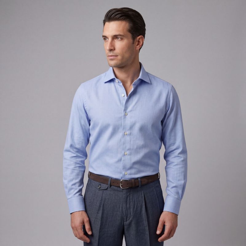 Sky Blue Semi-Spread Shirt