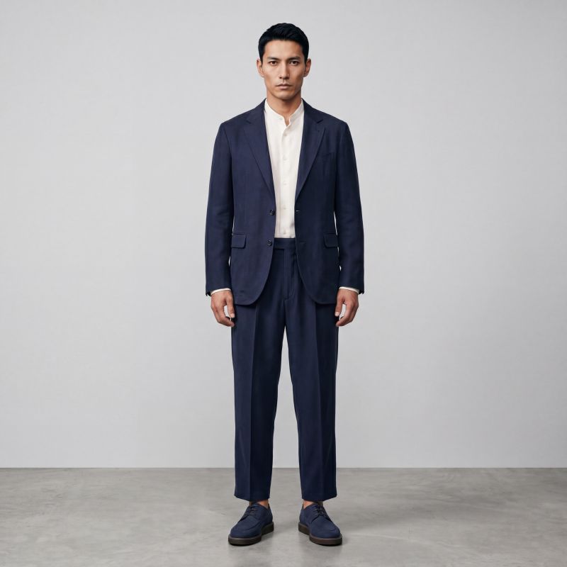 Blue Cupro-Cotton Jacket