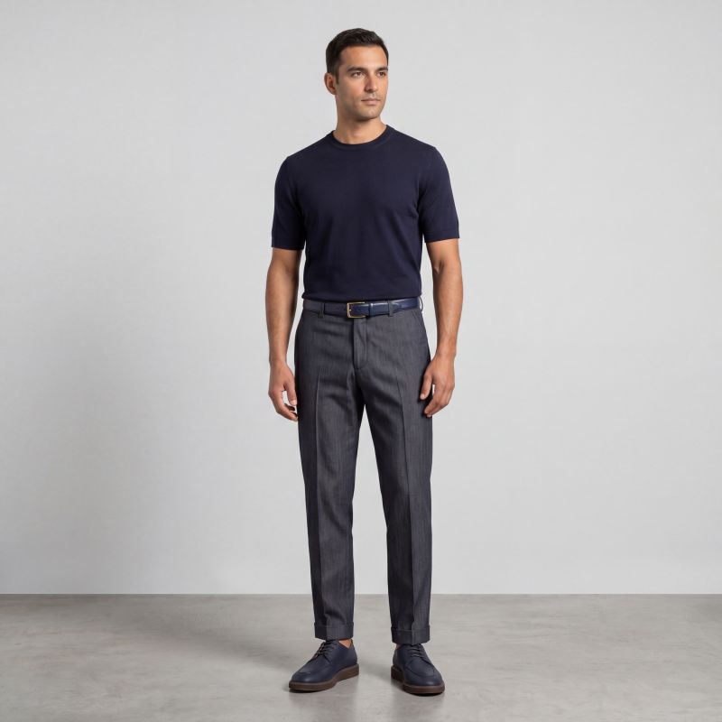 Blue Stretch Trousers