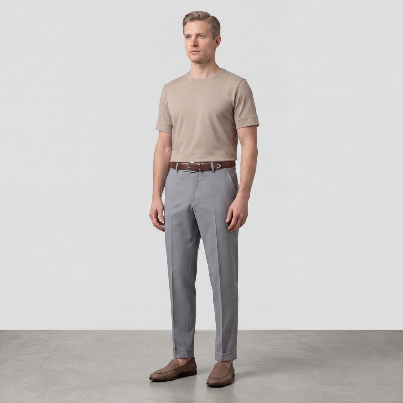 Cuffed Grey Trousers