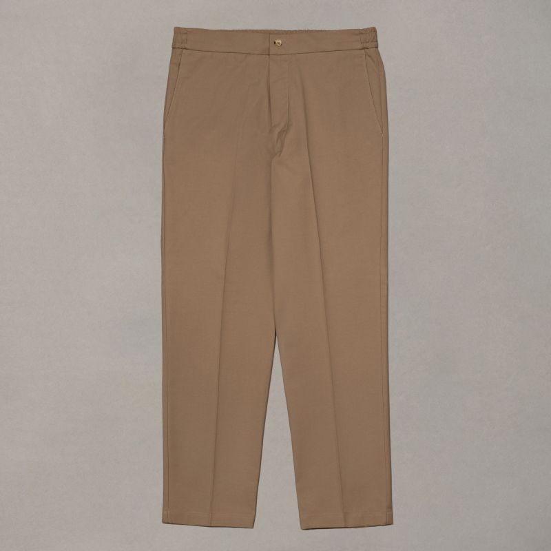 Beige katoenen broek met comforttaille