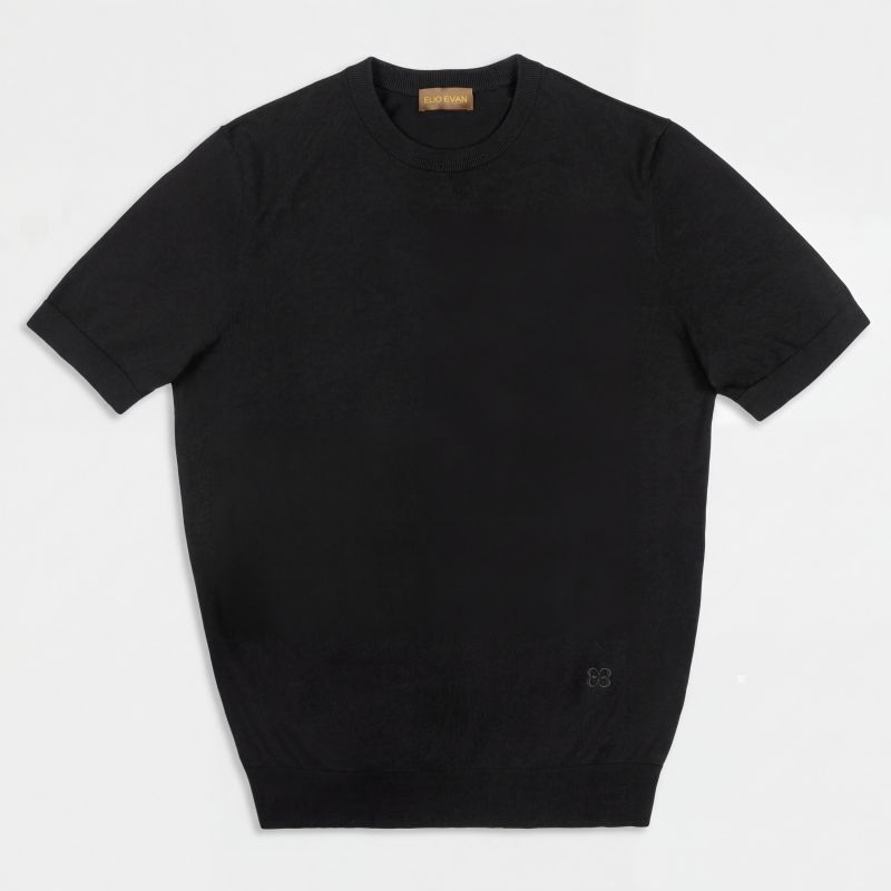 Zwarte katoenen crewneck