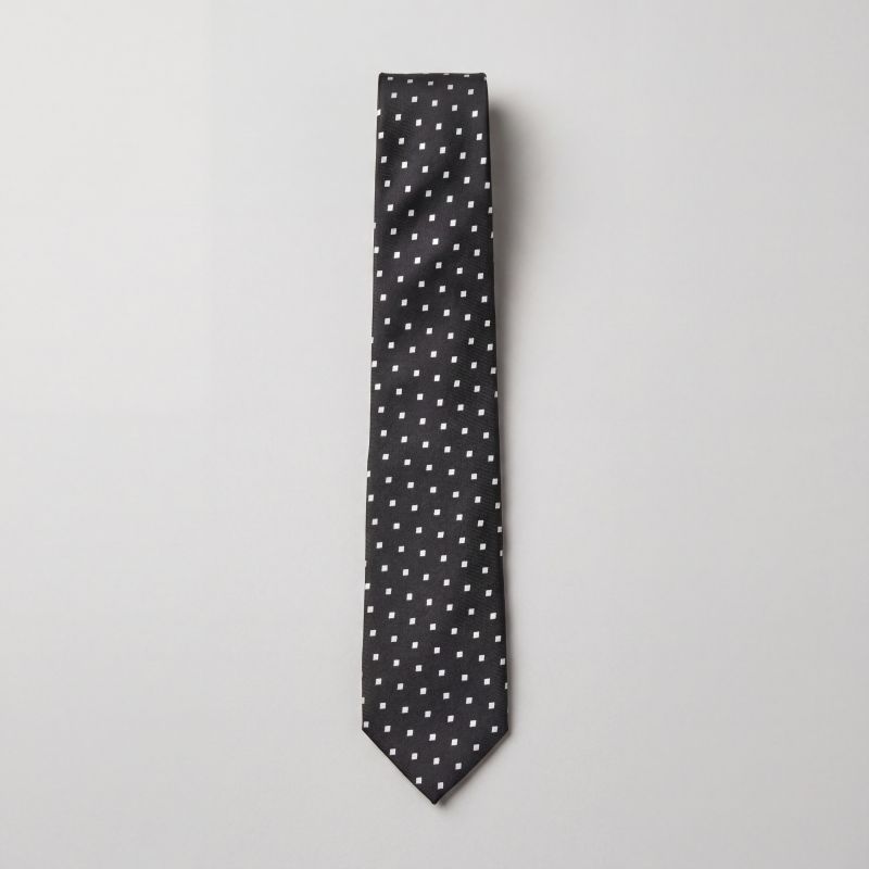 Black Silk Dot Tie