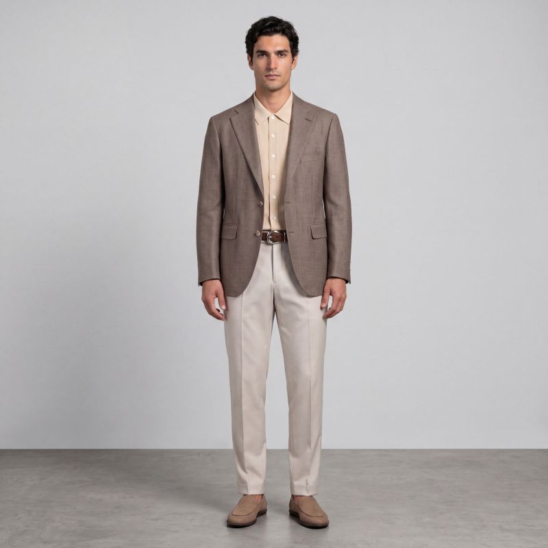 Beige Knitted Wool Jacket