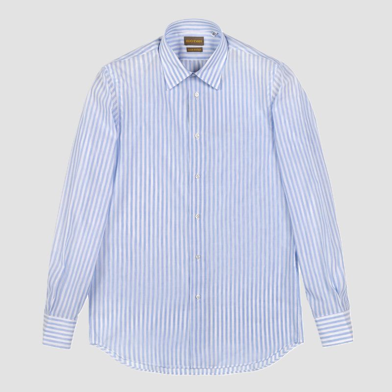 Sky Blue Semi-Point Collar Shirt