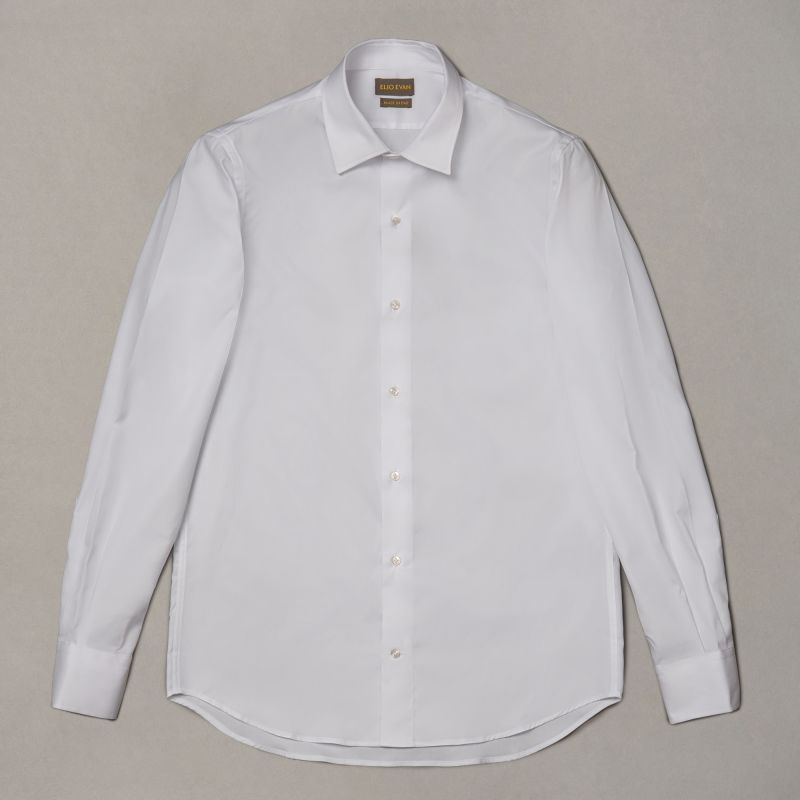 White Semi-Point Collar Shirt