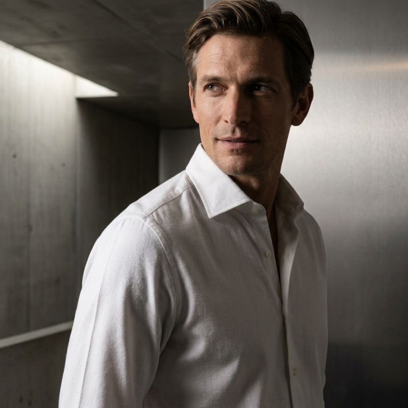 White Livigno Semi-Point Shirt